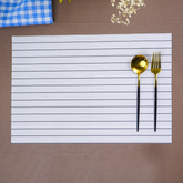 White Striped Table Mats | Set of 2,4,6